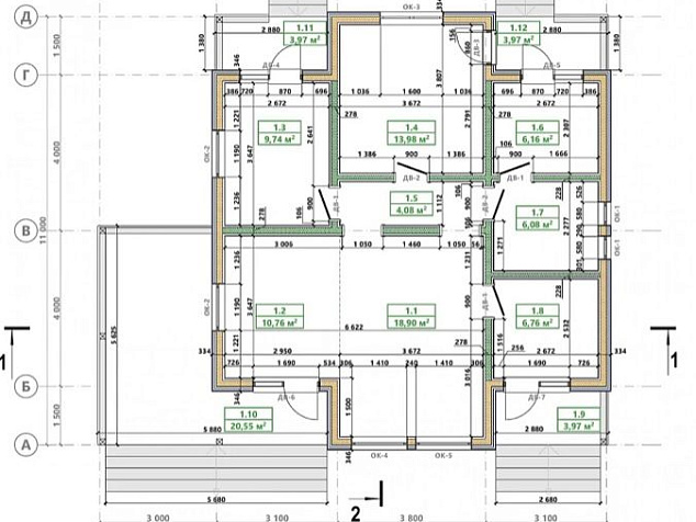 Проект каркасного дома 127